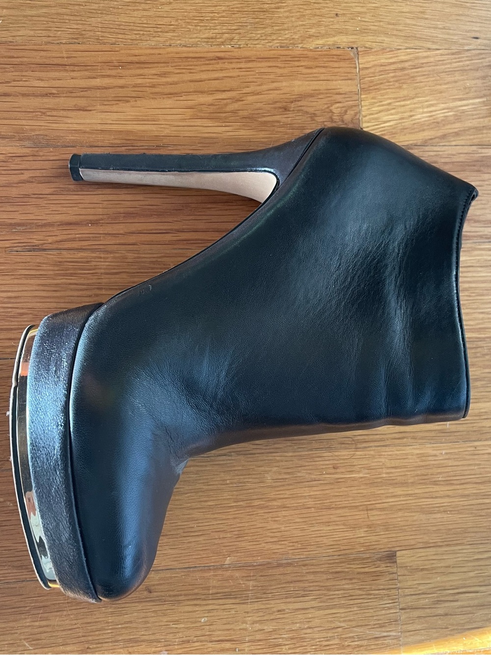 Vince Camuto Black Leather Platform Stiletto Bootie
